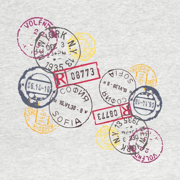 Passport Stamps Collage by mazdesigns